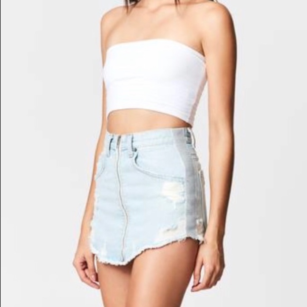 Carmar Beatrice Zip Skirt Light Wash